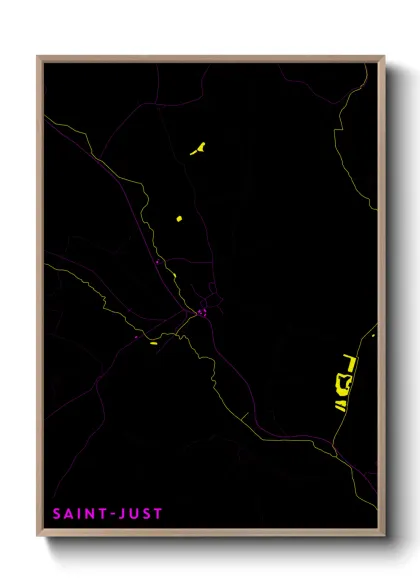Une affiche de carte sur Saint-Just