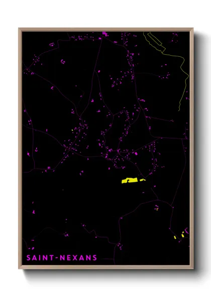 Une affiche de carte sur Saint-Nexans