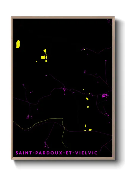 Une affiche de carte sur Saint-Pardoux-et-Vielvic