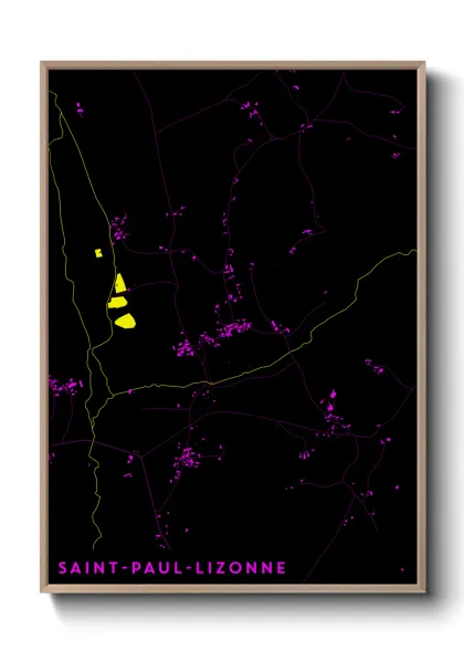 Une affiche de carte sur Saint-Paul-Lizonne