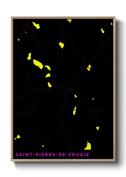 Une affiche de carte sur Saint-Pierre-de-Frugie