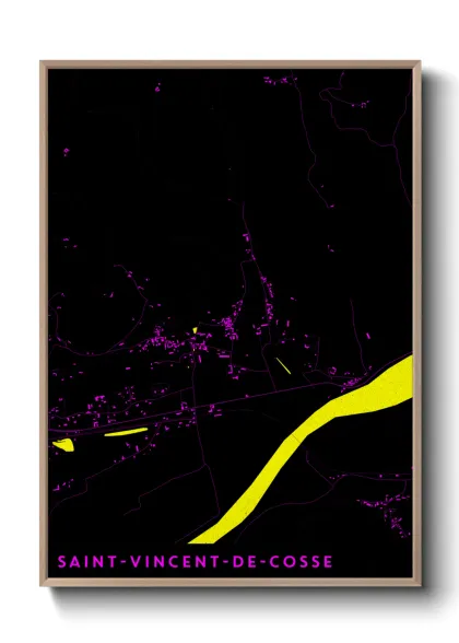 Une affiche de carte sur Saint-Vincent-de-Cosse