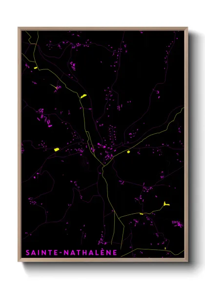 Une affiche de carte sur Sainte-Nathalène