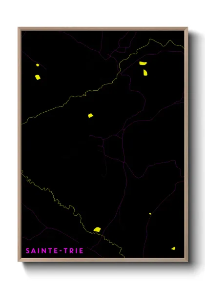 Une affiche de carte sur Sainte-Trie