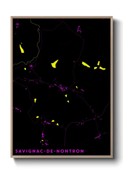 Une affiche de carte sur Savignac-de-Nontron