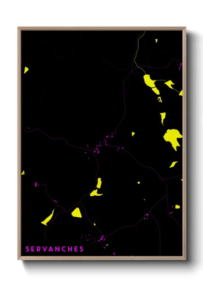 Une affiche de carte sur Servanches