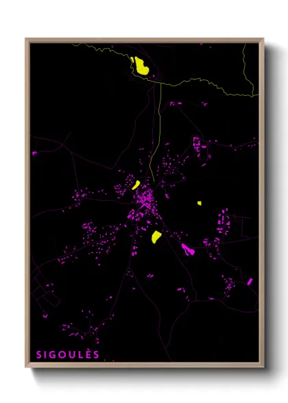 Une affiche de carte sur Sigoulès