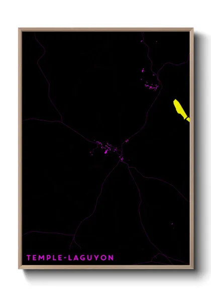 Une affiche de carte sur Temple-Laguyon