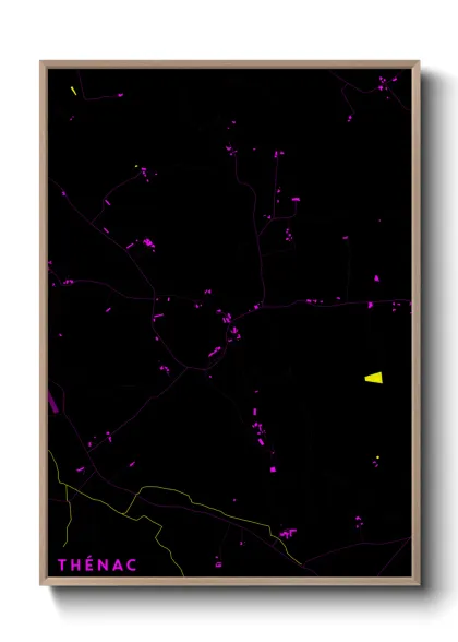 Une affiche de carte sur Thénac