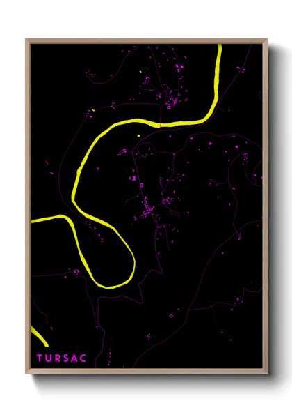 Une affiche de carte sur Tursac