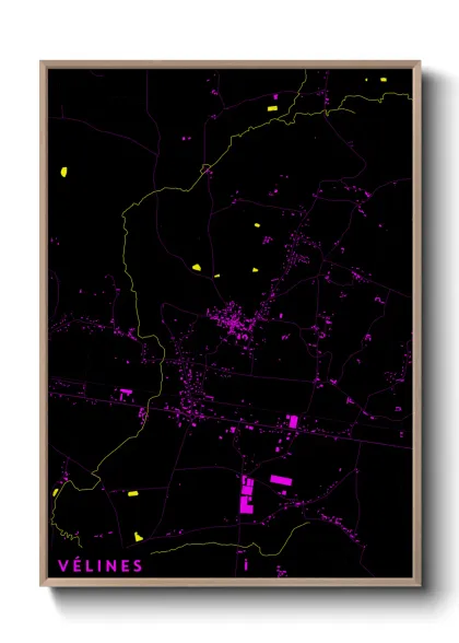 Une affiche de carte sur Vélines