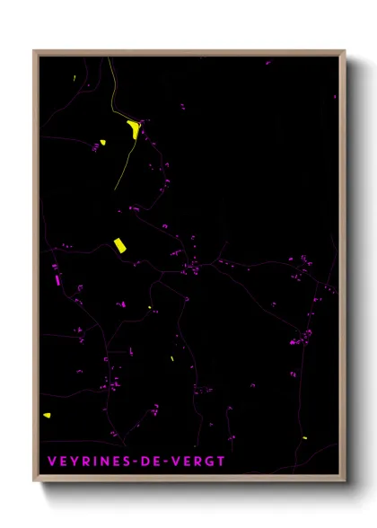 Une affiche de carte sur Veyrines-de-Vergt