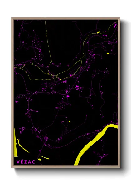 Une affiche de carte sur Vézac