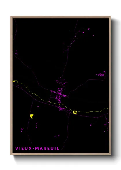 Une affiche de carte sur Vieux-Mareuil