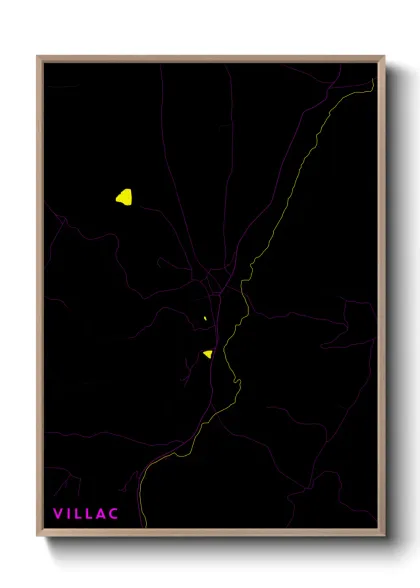 Une affiche de carte sur Villac