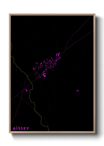 Une affiche de carte sur Aïssey