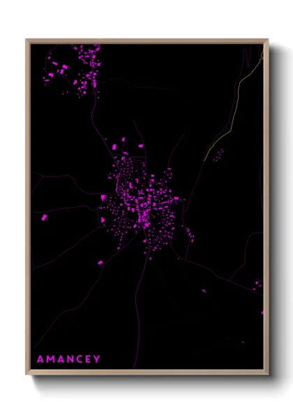 Une affiche de carte sur Amancey