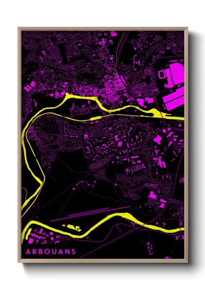 Une affiche de carte sur Arbouans