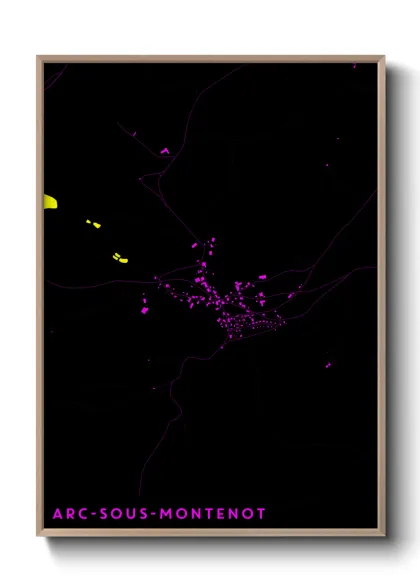 Une affiche de carte sur Arc-sous-Montenot