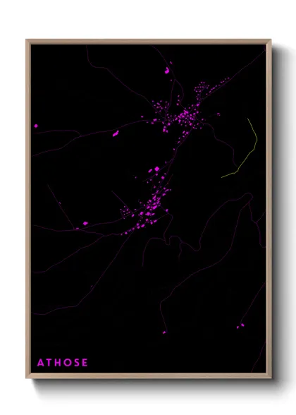 Une affiche de carte sur Athose