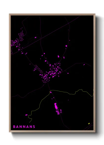 Une affiche de carte sur Bannans