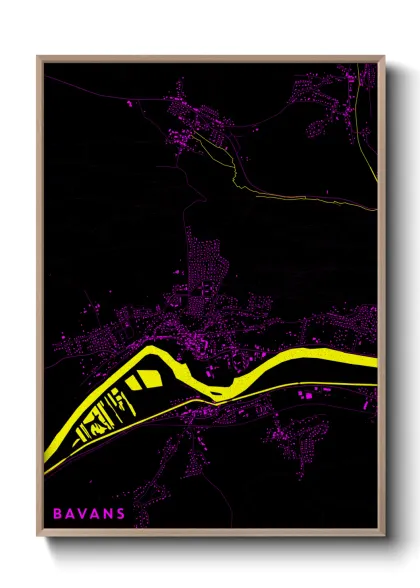 Une affiche de carte sur Bavans