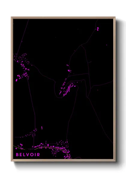 Une affiche de carte sur Belvoir