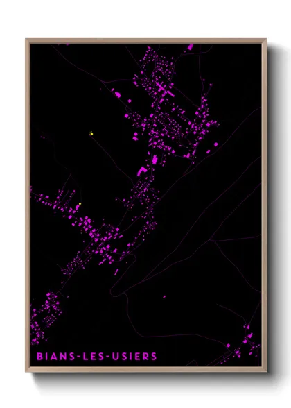 Une affiche de carte sur Bians-les-Usiers