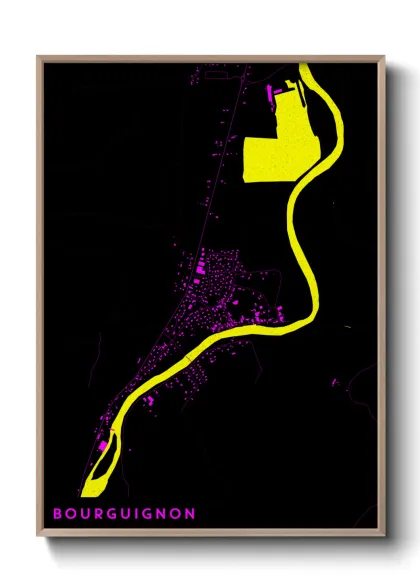Une affiche de carte sur Bourguignon