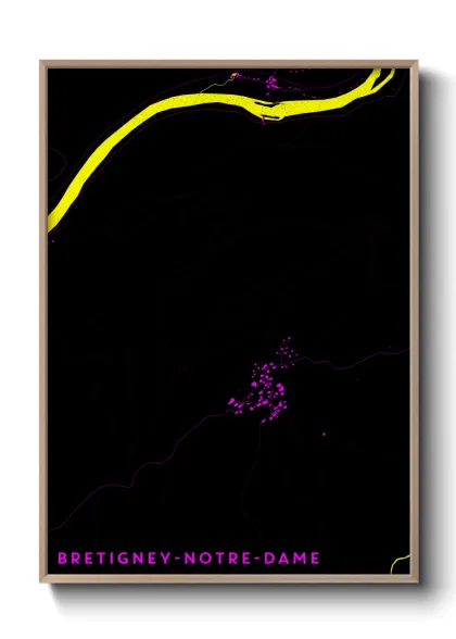 Une affiche de carte sur Bretigney-Notre-Dame