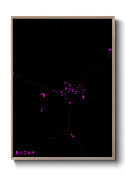 Une affiche de carte sur Bugny