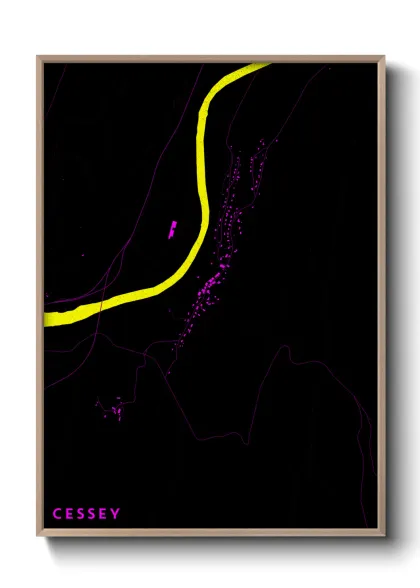 Une affiche de carte sur Cessey