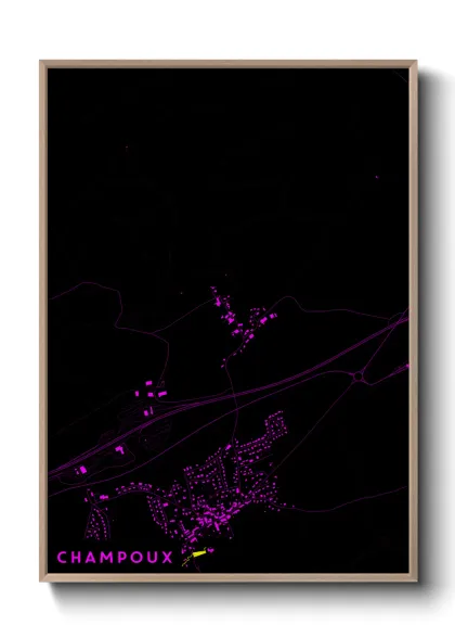 Une affiche de carte sur Champoux