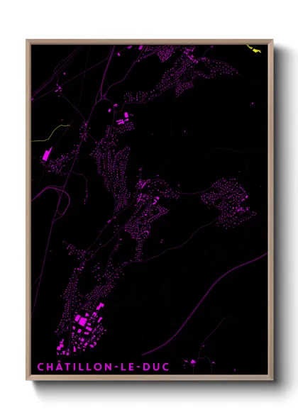 Une affiche de carte sur Châtillon-le-Duc