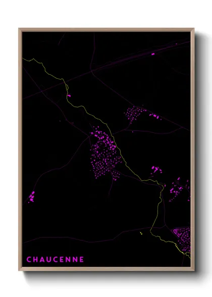Une affiche de carte sur Chaucenne