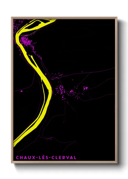 Une affiche de carte sur Chaux-lès-Clerval