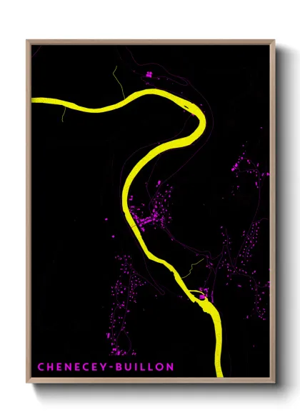 Une affiche de carte sur Chenecey-Buillon