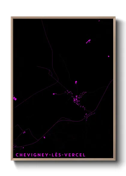 Une affiche de carte sur Chevigney-lès-Vercel