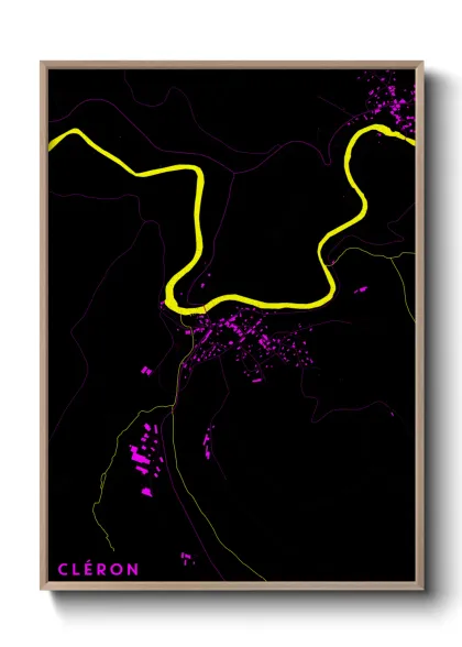 Une affiche de carte sur Cléron