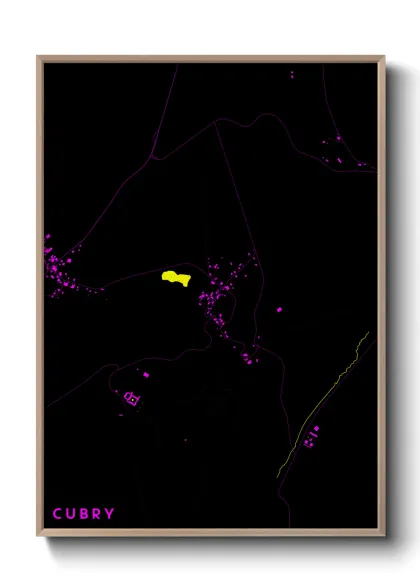 Une affiche de carte sur Cubry