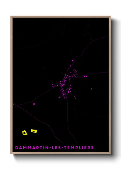 Une affiche de carte sur Dammartin-les-Templiers