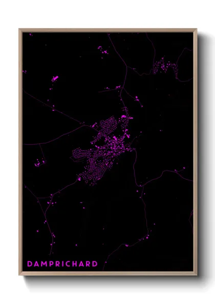 Une affiche de carte sur Damprichard