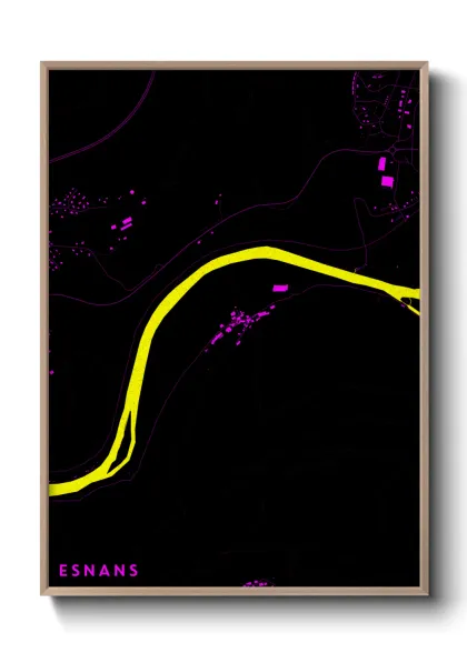 Une affiche de carte sur Esnans