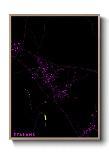 Une affiche de carte sur Étalans