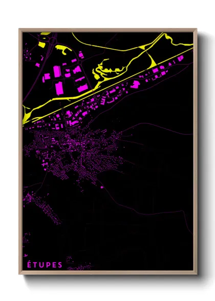 Une affiche de carte sur Étupes