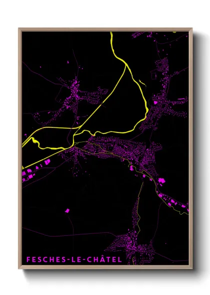 Une affiche de carte sur Fesches-le-Châtel