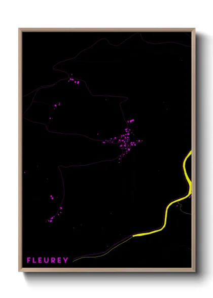 Une affiche de carte sur Fleurey