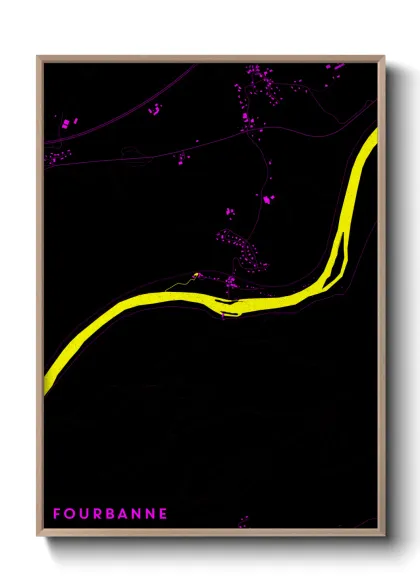 Une affiche de carte sur Fourbanne