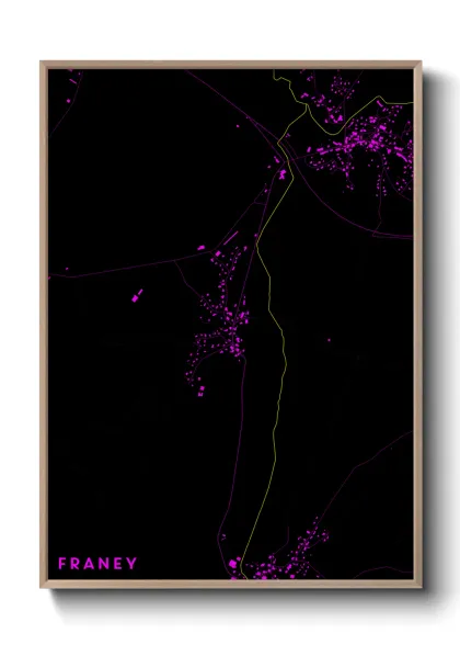Une affiche de carte sur Franey