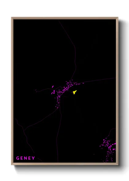 Une affiche de carte sur Geney